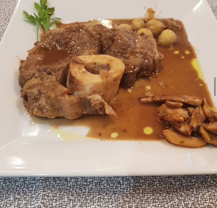 Ossobuco di vitello con castagne e porcini